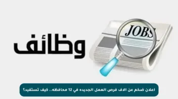 إعلان ضخم عن آلاف فرص العمل الجديدة في 12 محافظة.. كيف تستفيد؟